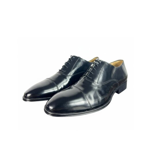 Milo Men’s Black Abrasivado Oxford – Italian Leather Dress Shoes